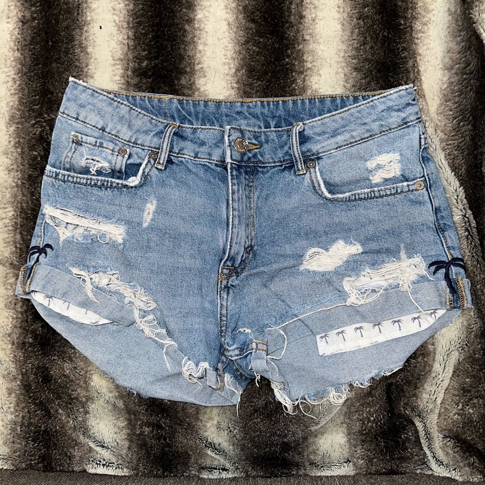 H&M Denim shorts with Palm trees